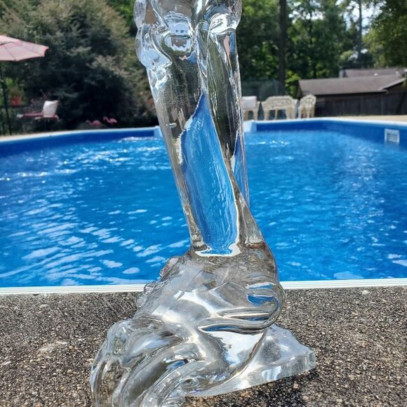 RARE 1940's Vintage Paden City Glass Barth Art Pelican 10" Crystal Glass Art - Picture 4 of 13